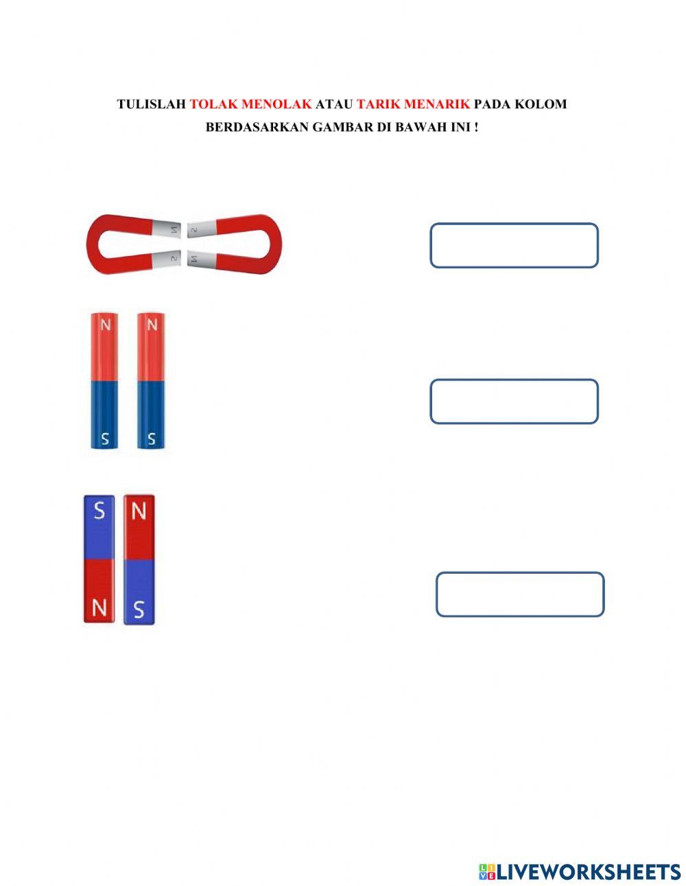 Liveworksheet Kelas 6 Materi Magnet