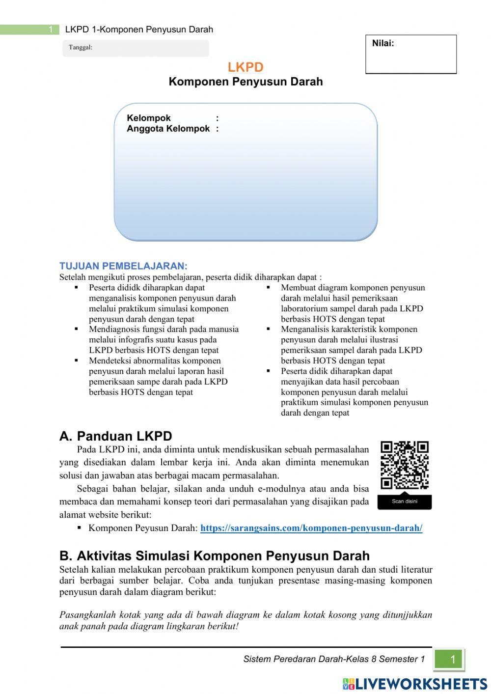 LKPD-liveworsheet-Komponen Darah-HOTS-Redza