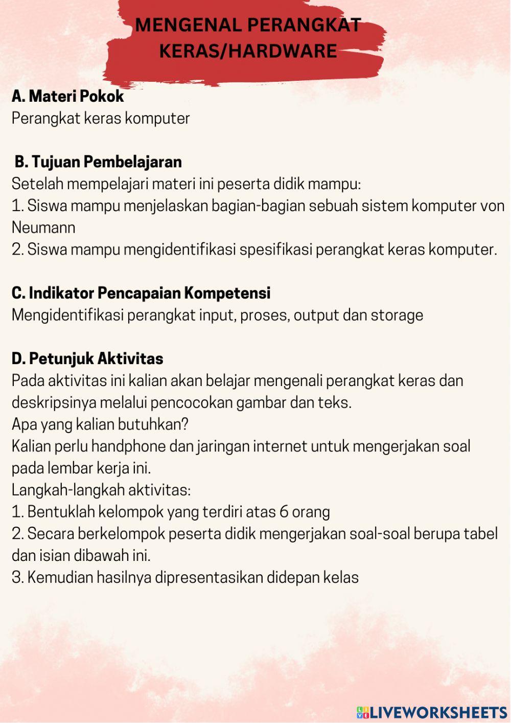 Lembar kerja Hardware