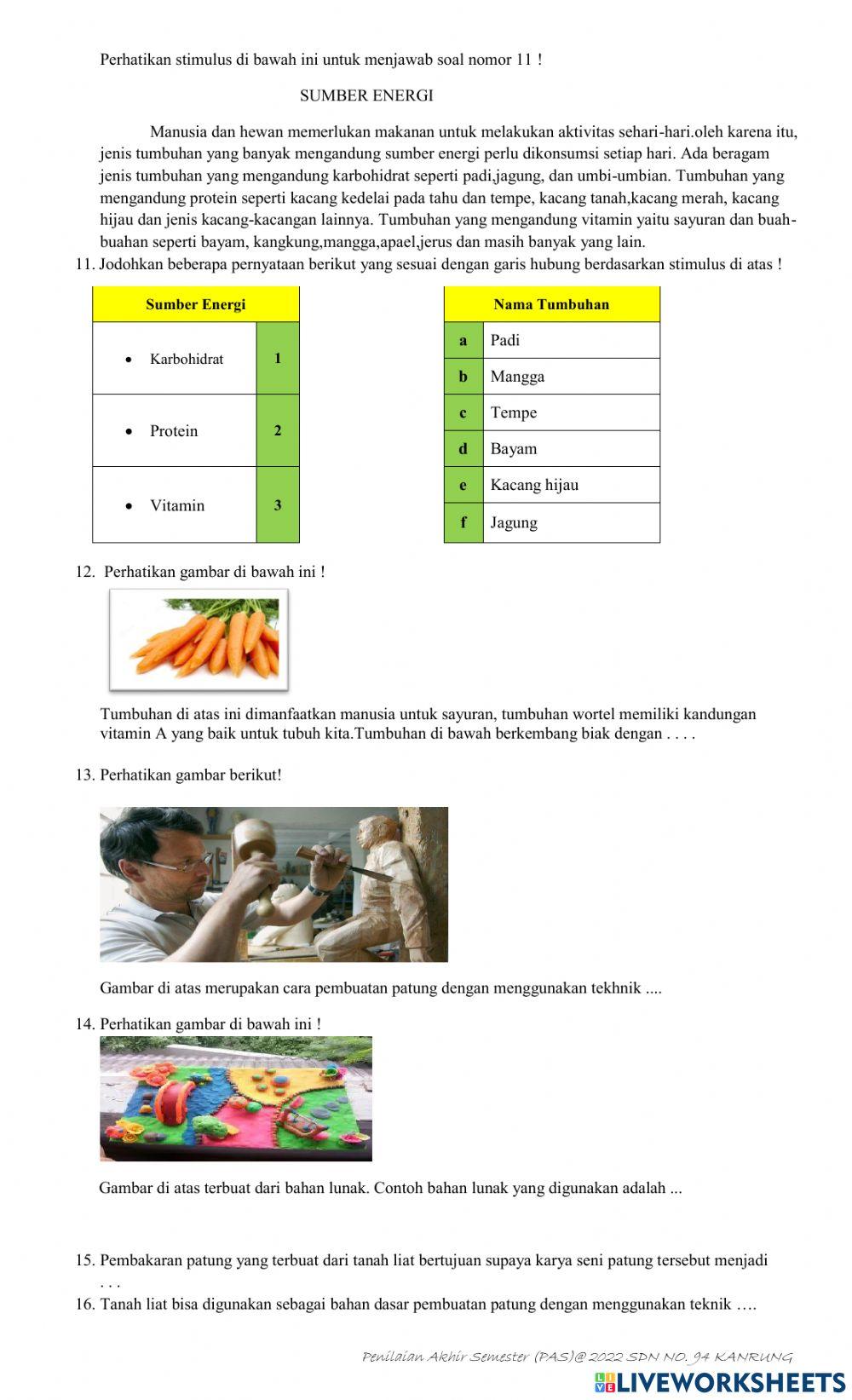 PAS tema 1 kelas 6 sdn 94