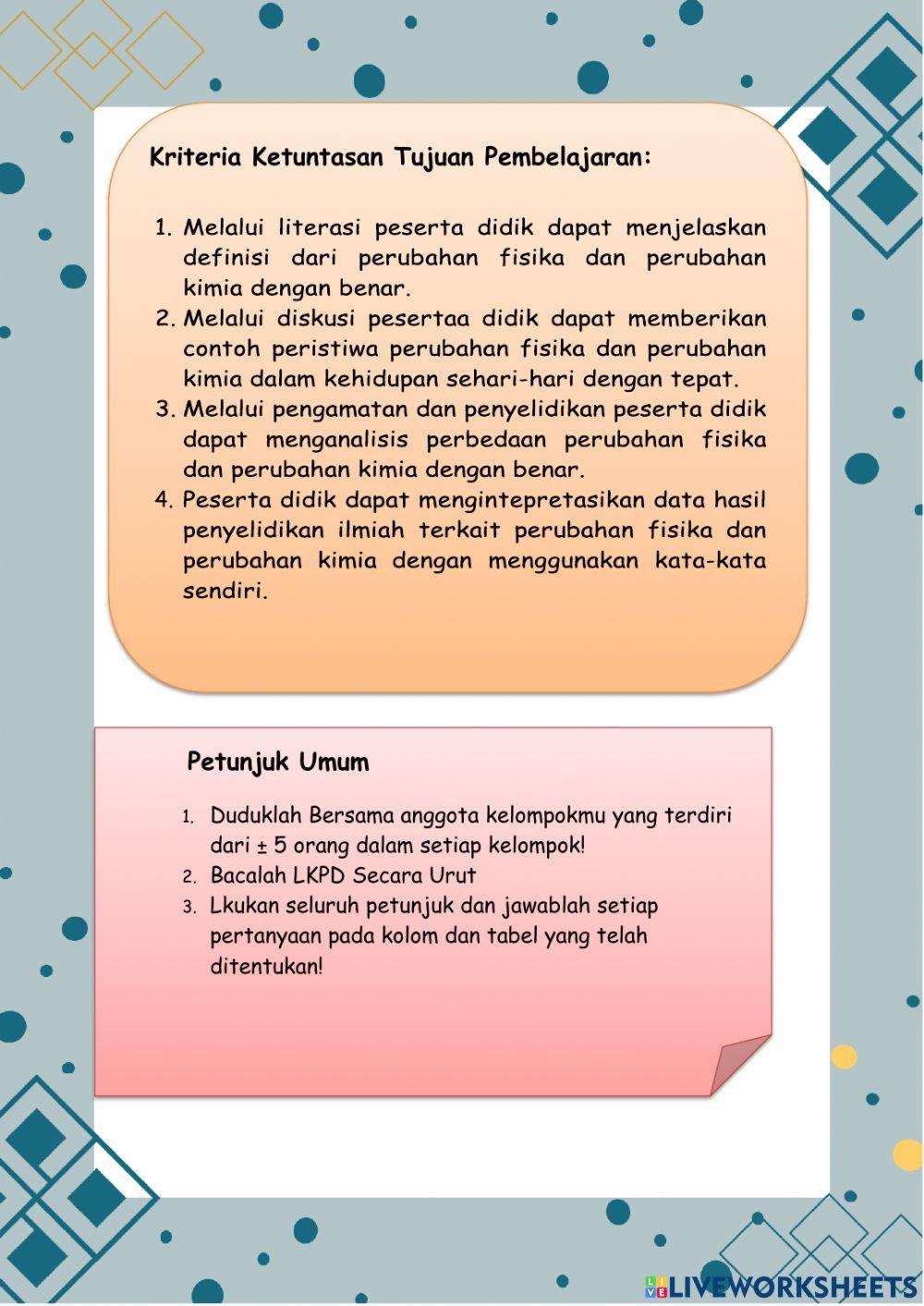 Perubahn Fisika dan Perubahan kimia