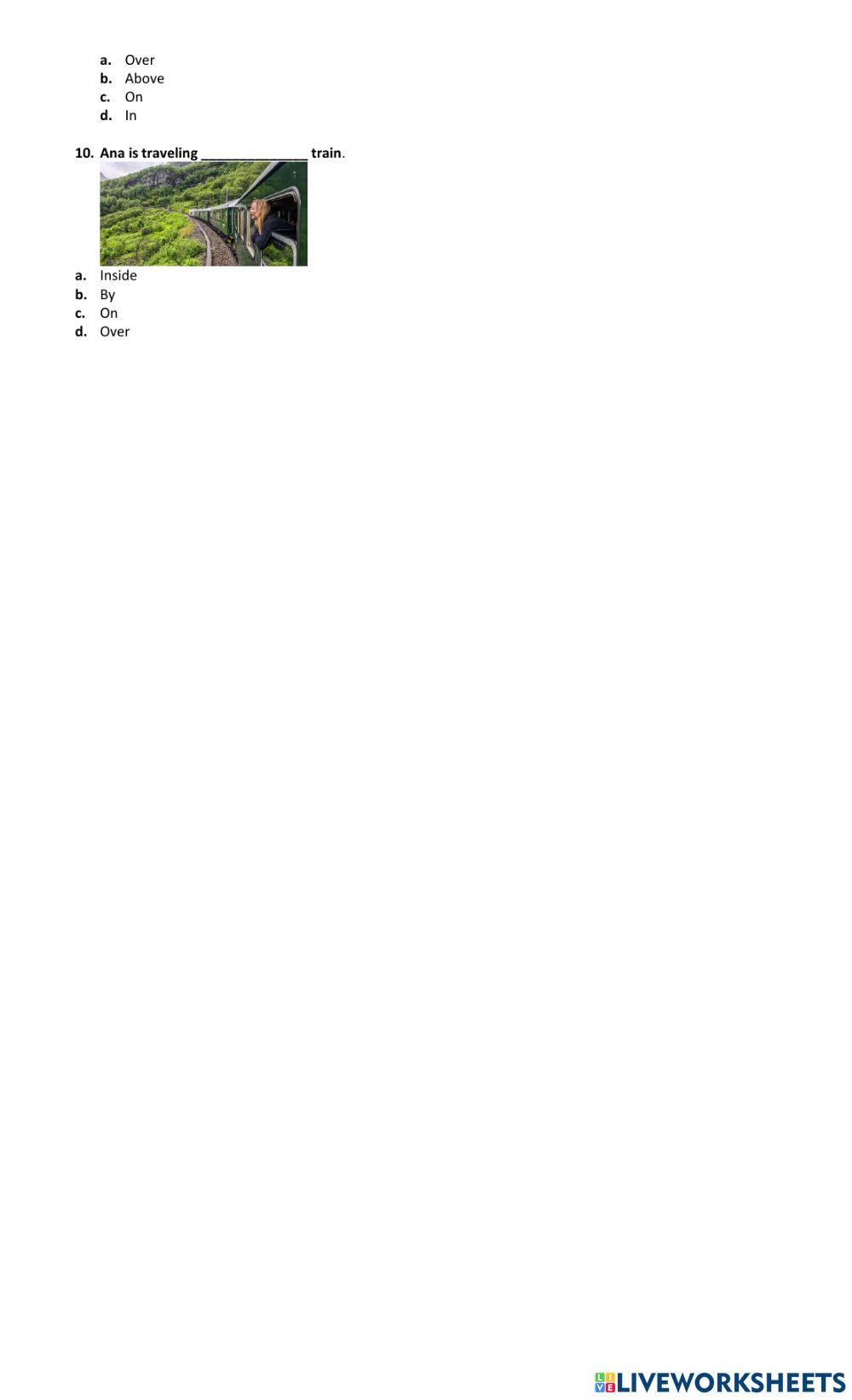 Prepositions of place