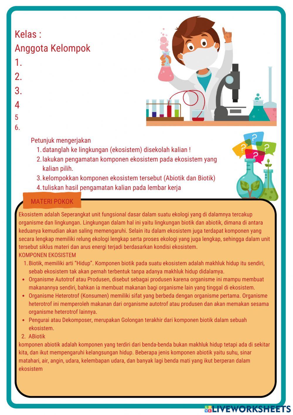 Lkpd komponen ekosistem