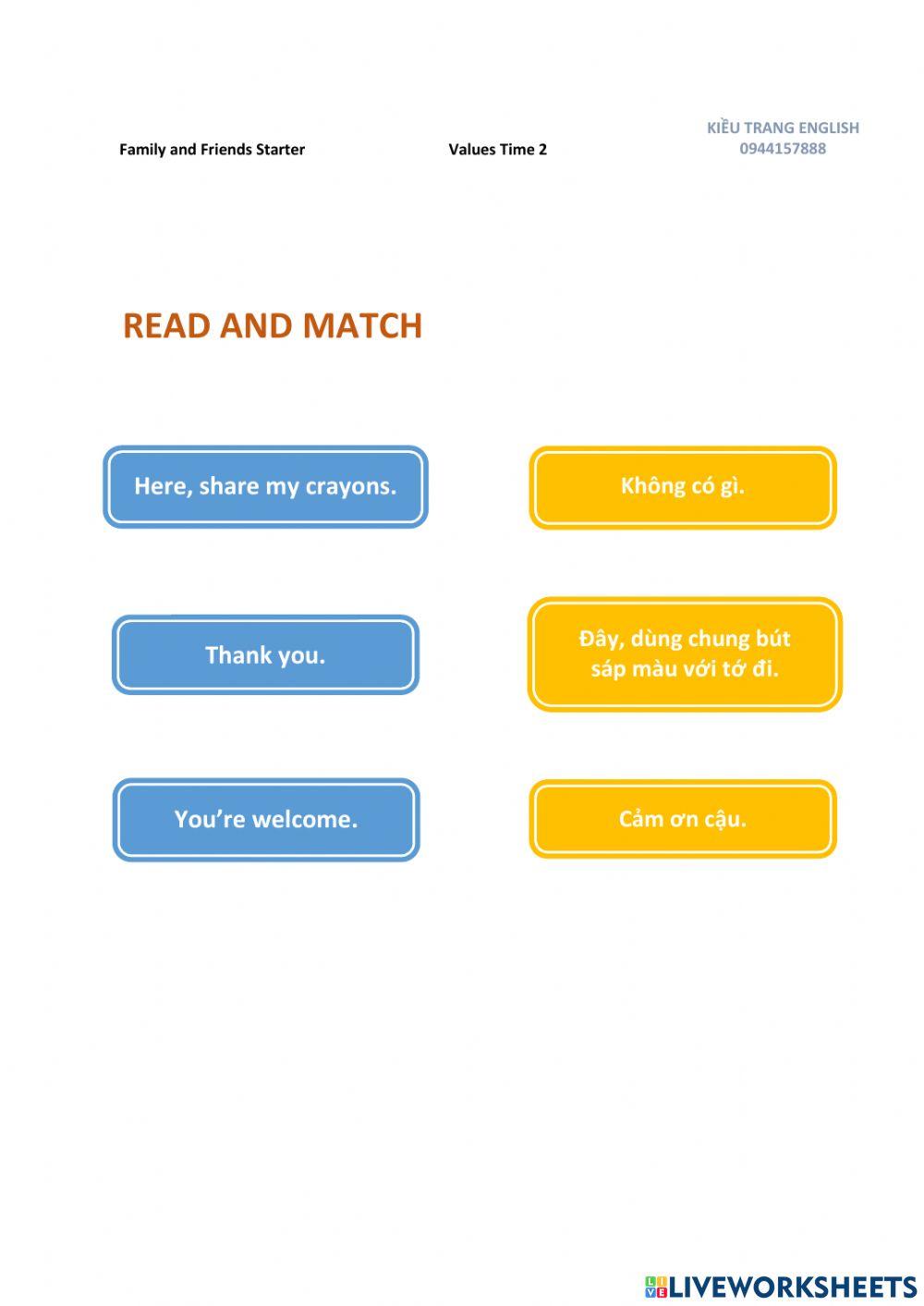 Values Time 2 Family and friends Starter