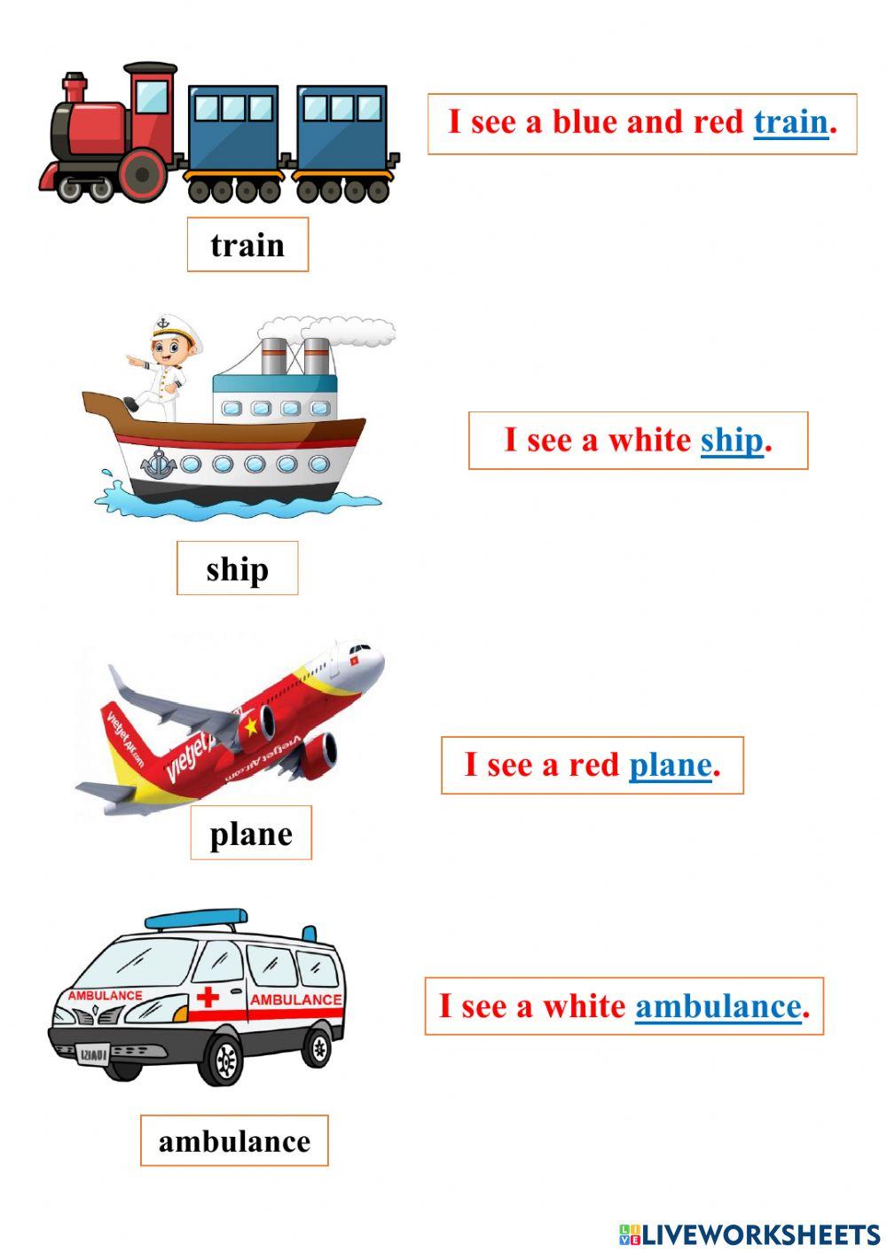 Means of transport - WHAT DO YOU SEE