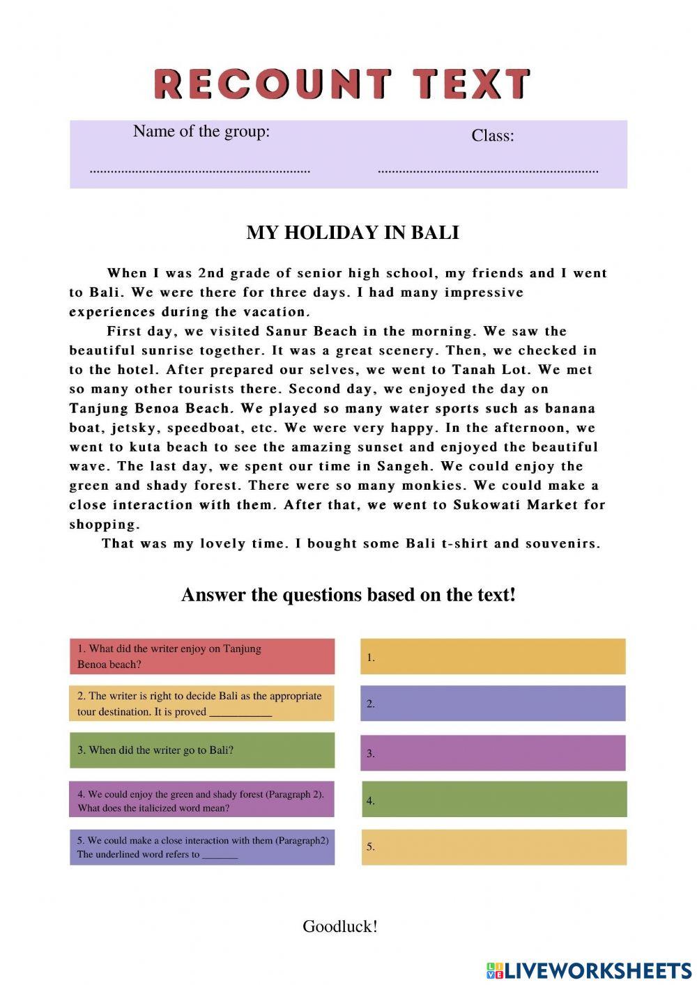 2237602 Recount Text 2 Yohnchrist23 LiveWorksheets 2237602-recount-text-2-yohnchrist23-liveworksheets