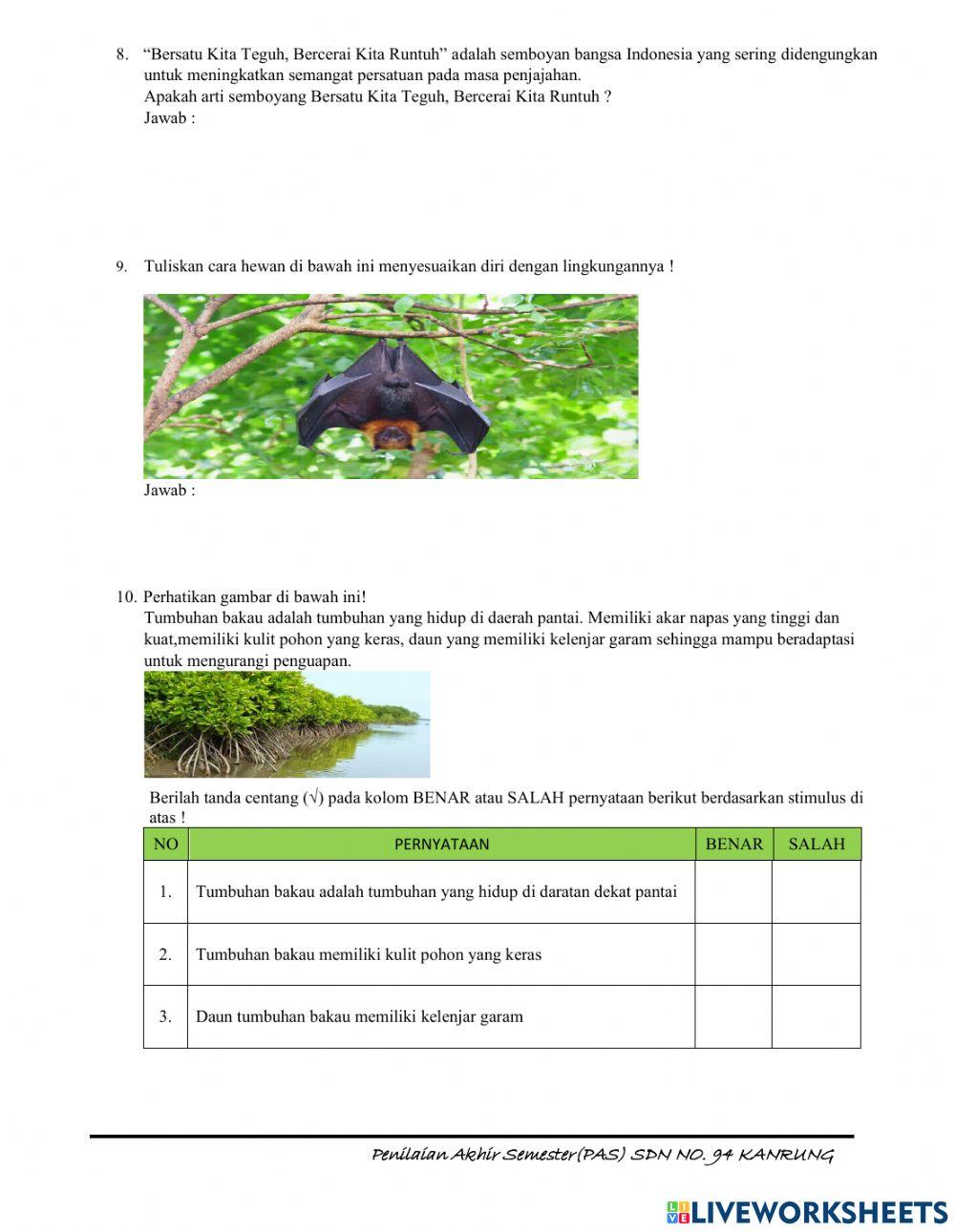 PAS tema 2 kelas 6 sdn 94