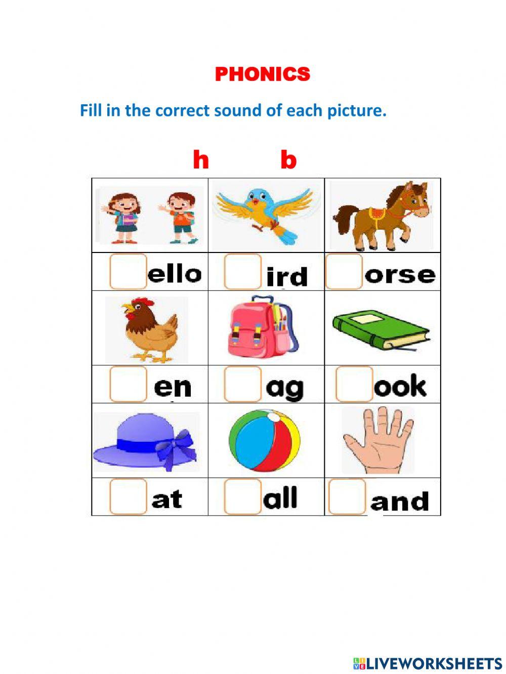 English 3 - Phonic b-h