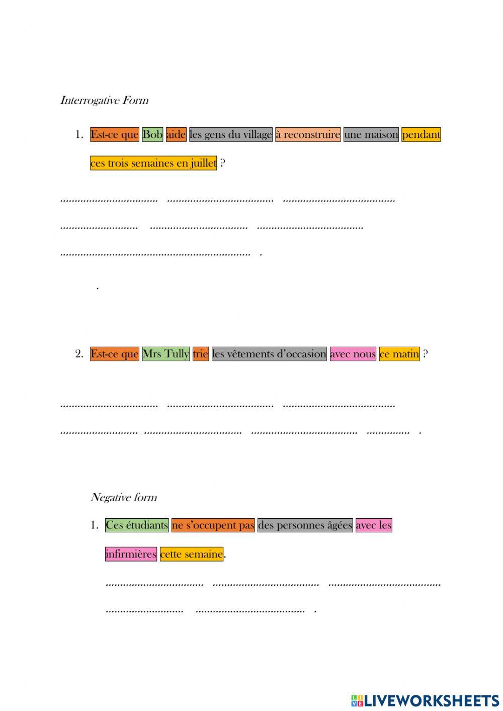Volunteering - phrases and Be-ing