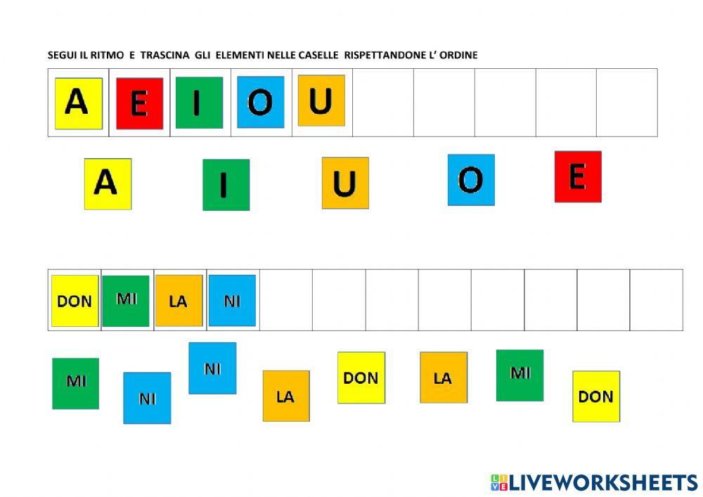 Gli algoritmi: vocali e colori