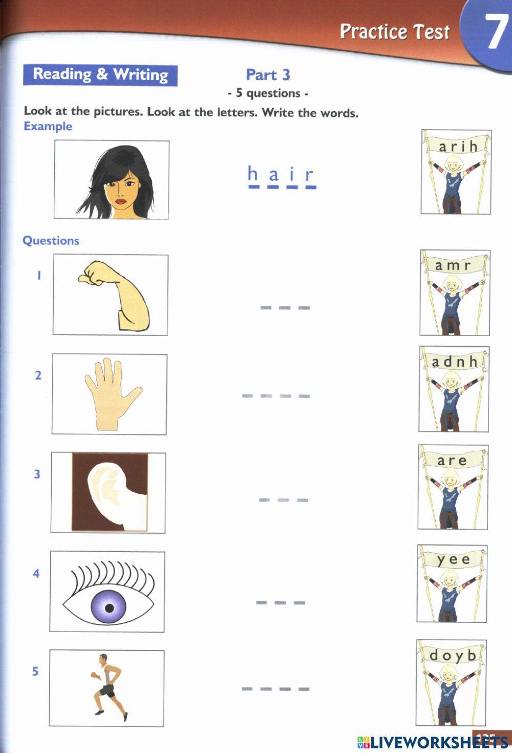 Starters success test 7- reading and writing