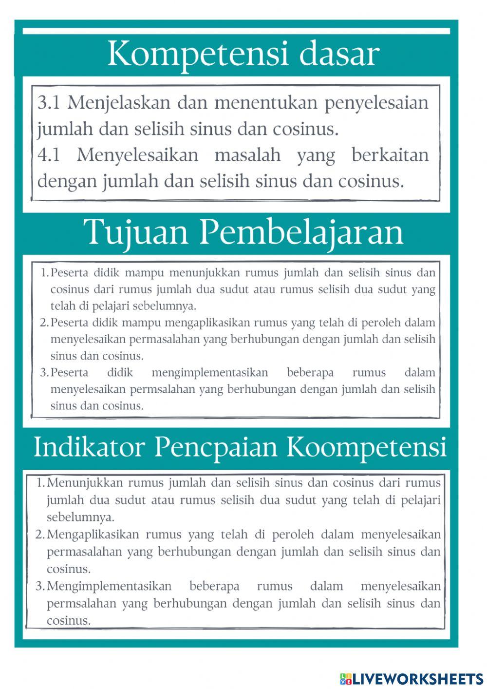 LKPD Jumlah Dan Selisih Sinus Dan Cosinus