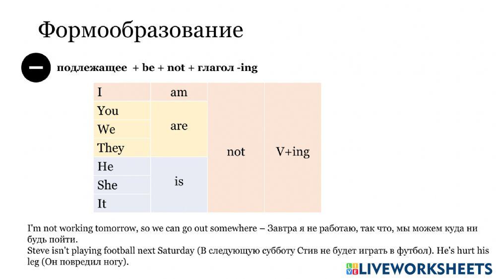 Present continuous and Present simple for future events