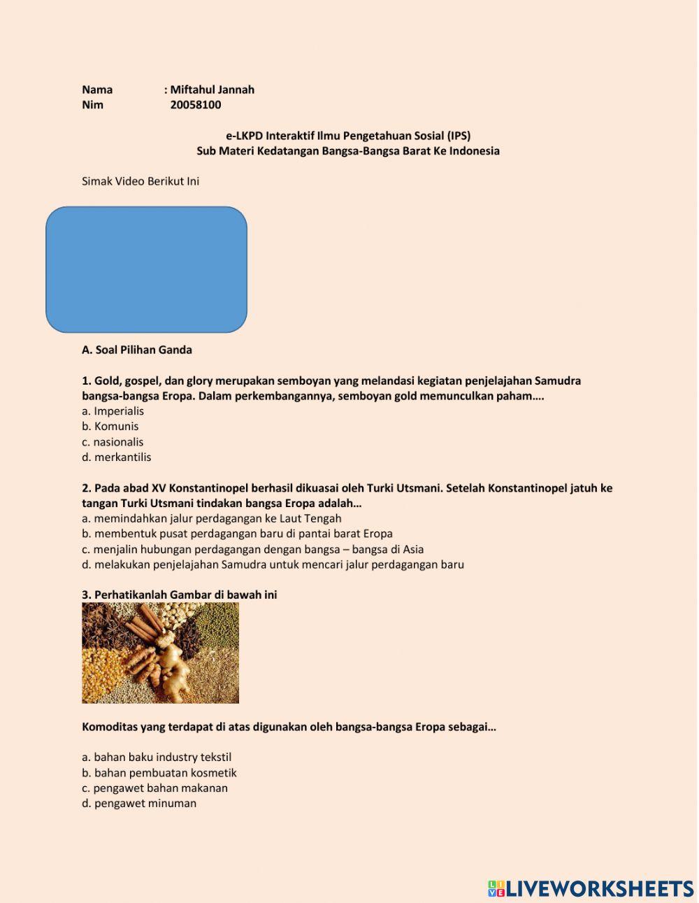 Kedatangan Bangsa-Bangsa Barat Ke Indonesia