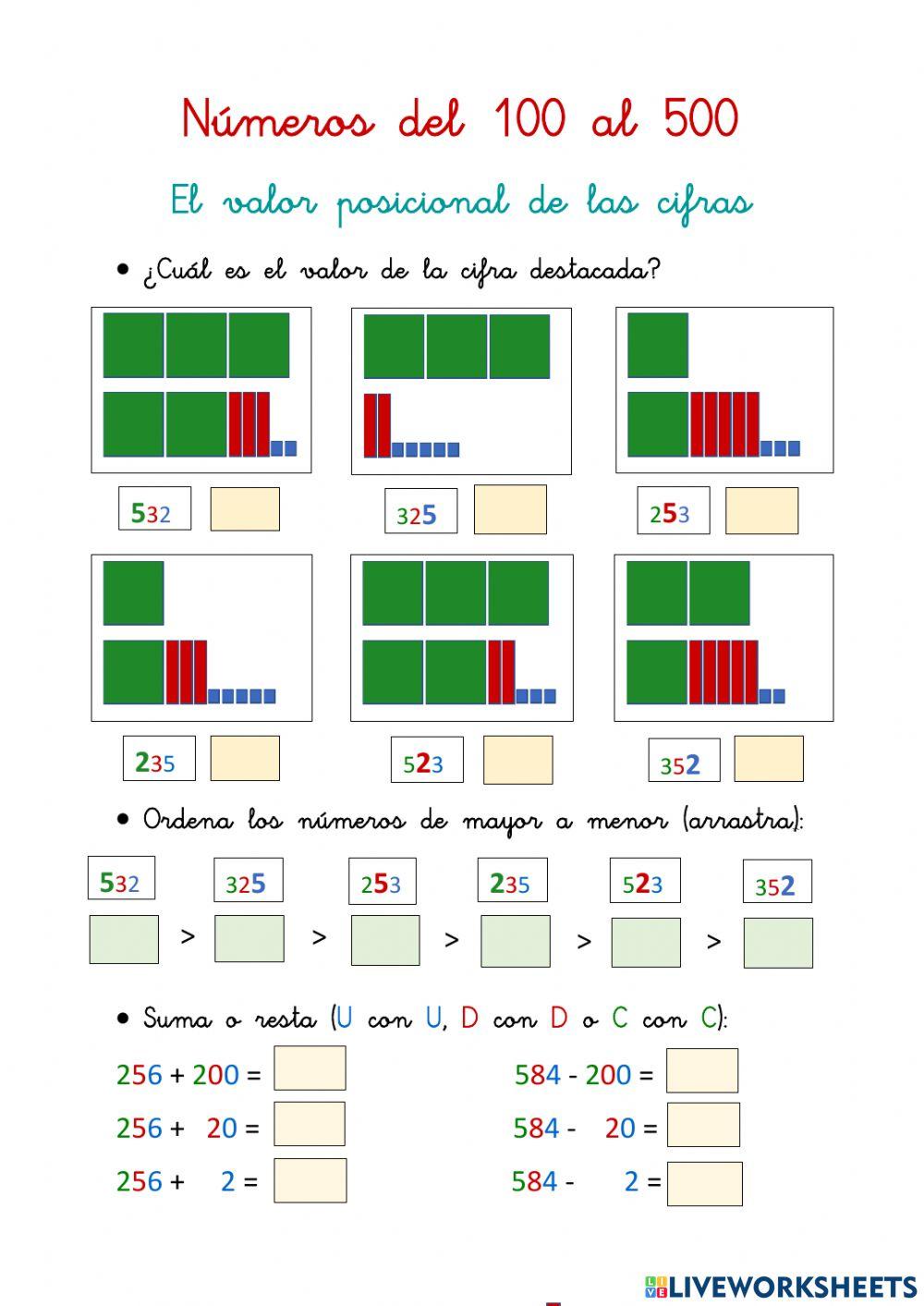 El valor posicional de las cifras