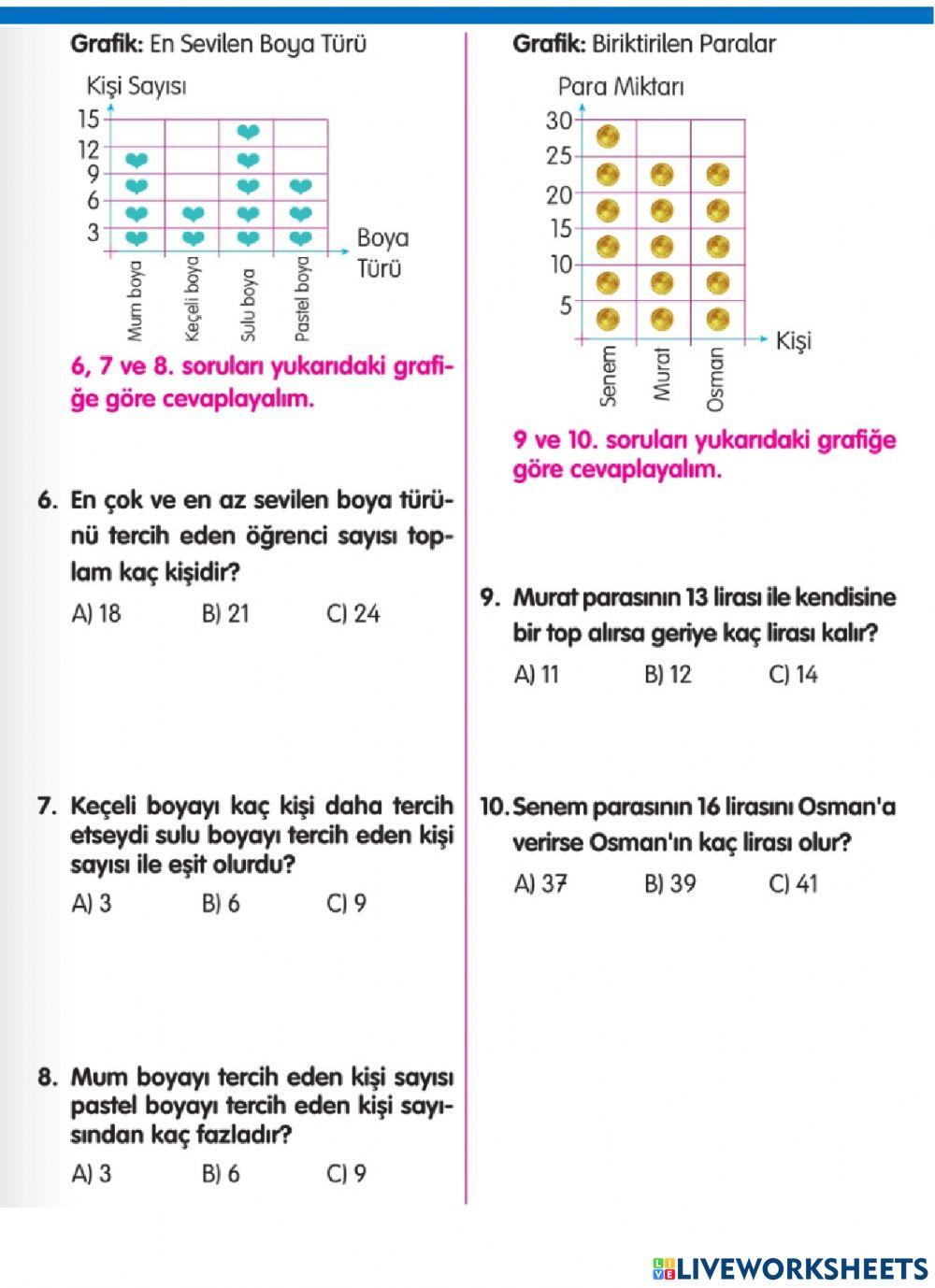 Matematik-Veri Toplama-Test-1