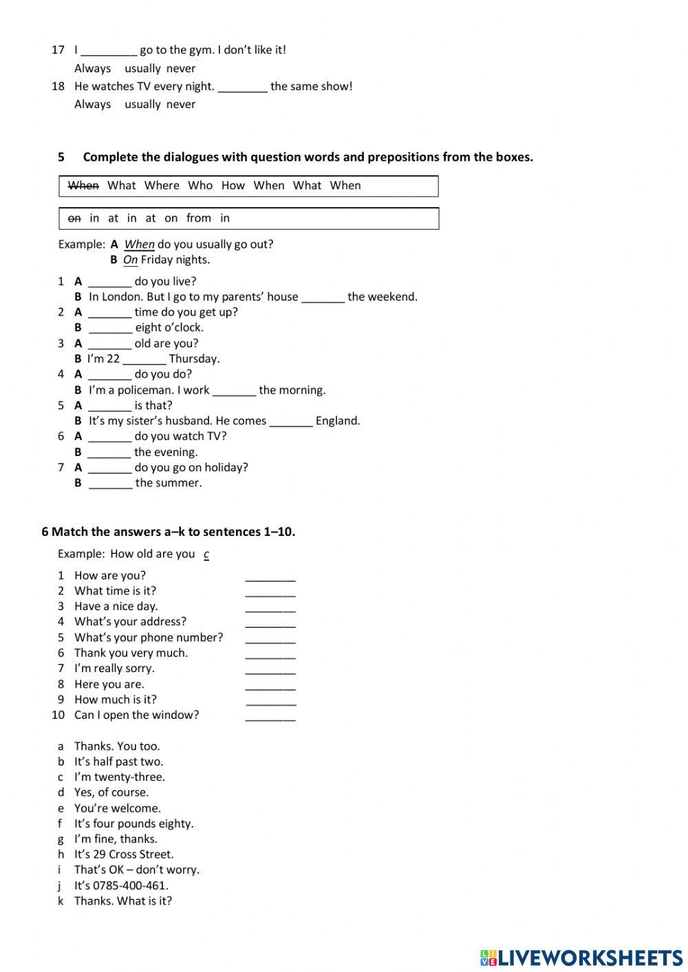 EF Beg progress test 1-6