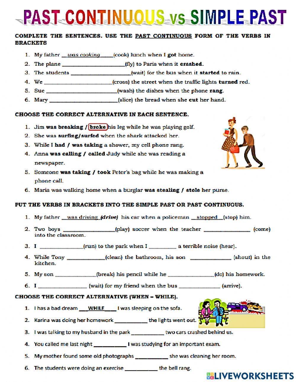 Past continuous vs Simple Past