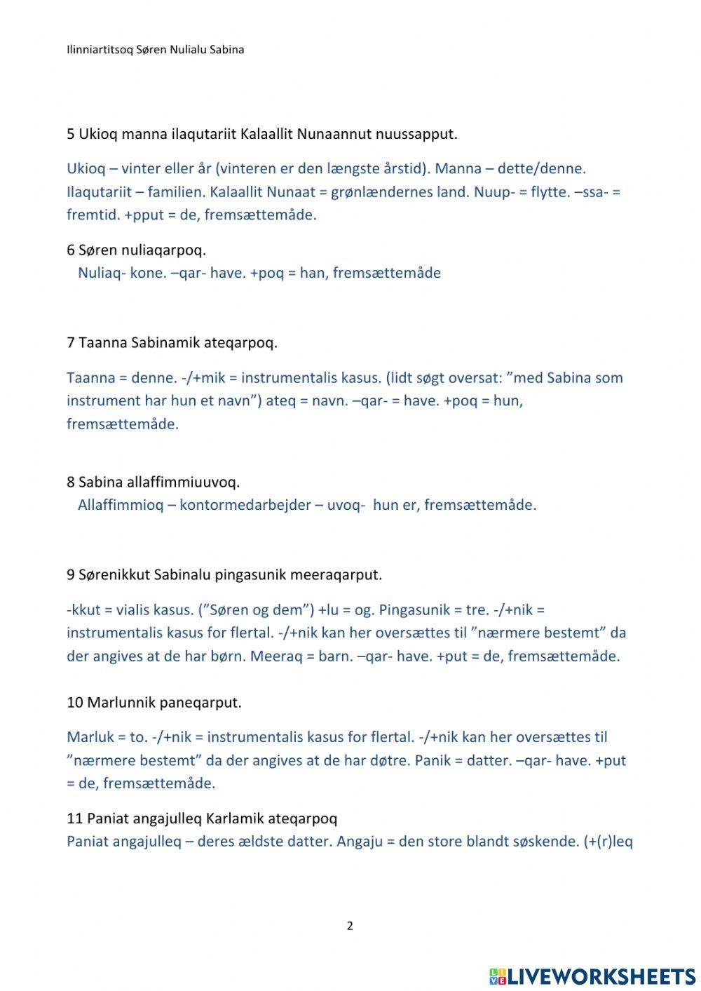 Personlig information - Grønlandsk