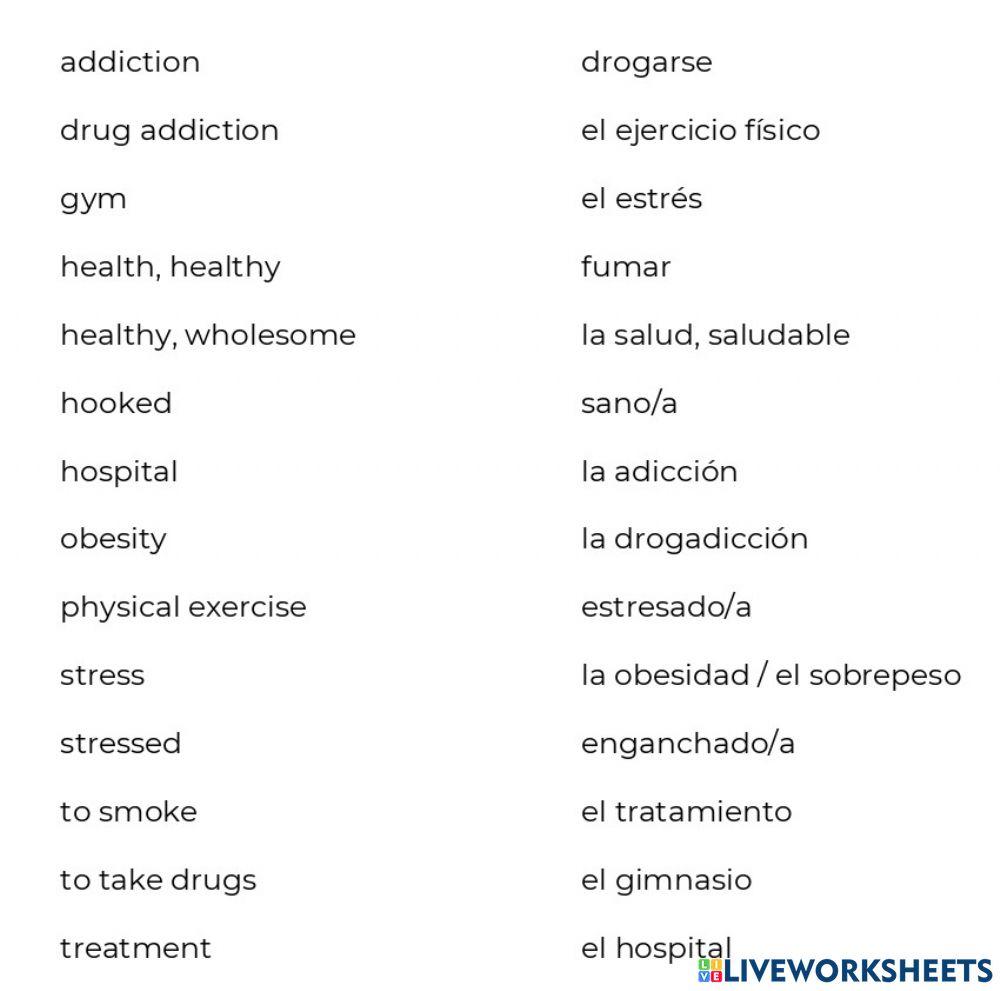 Vocabulario de la Salud