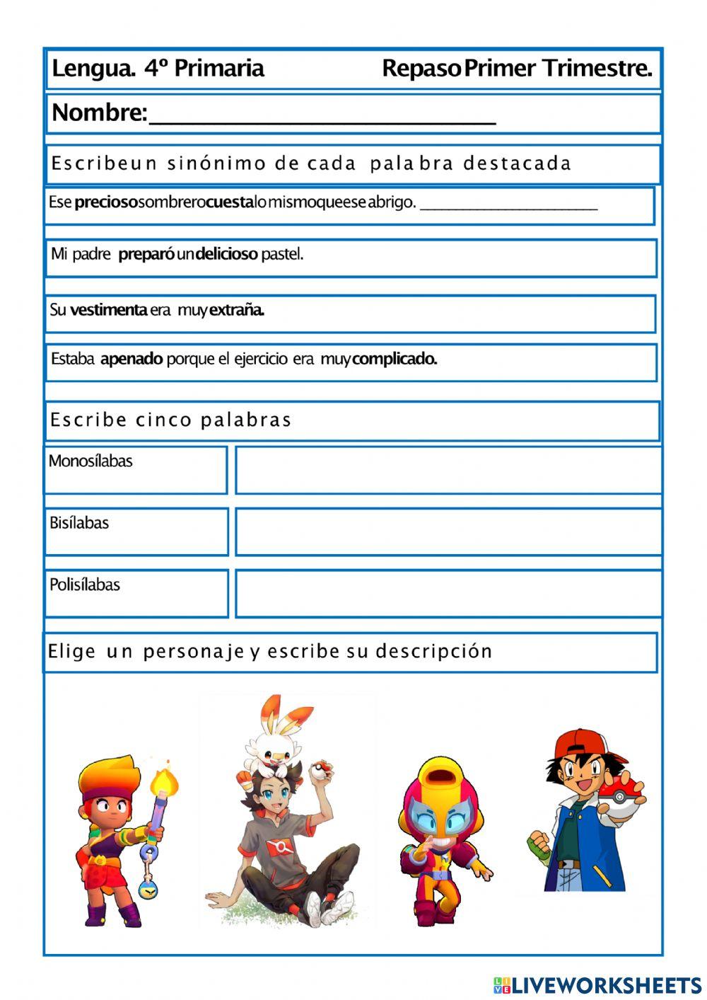 Repaso lengua 4º 1ºTrimestre