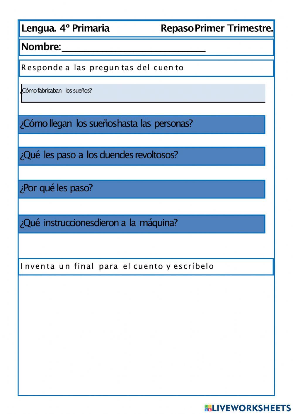 Repaso lengua 4º 1ºTrimestre
