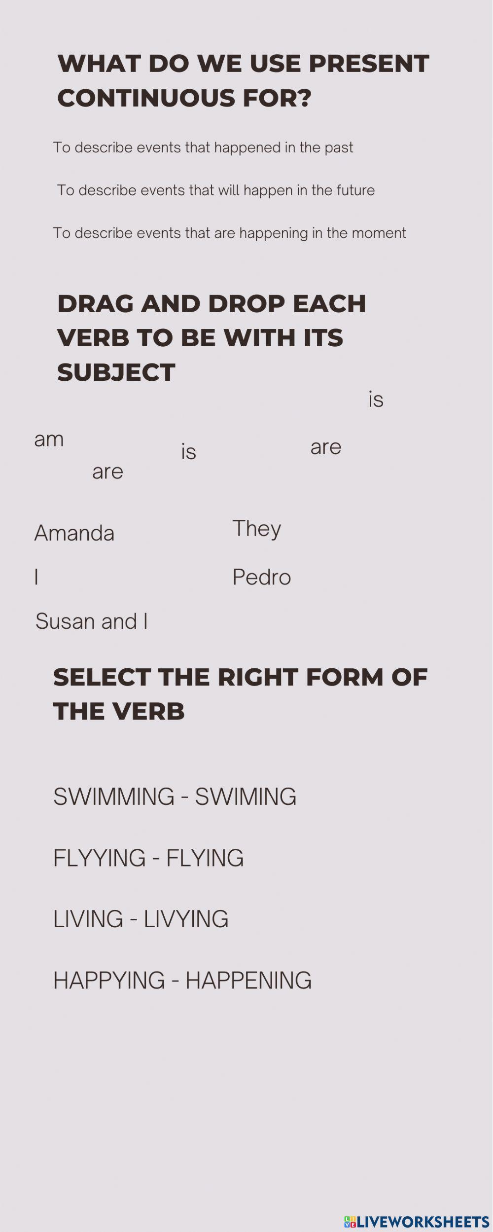 Present continuous 1