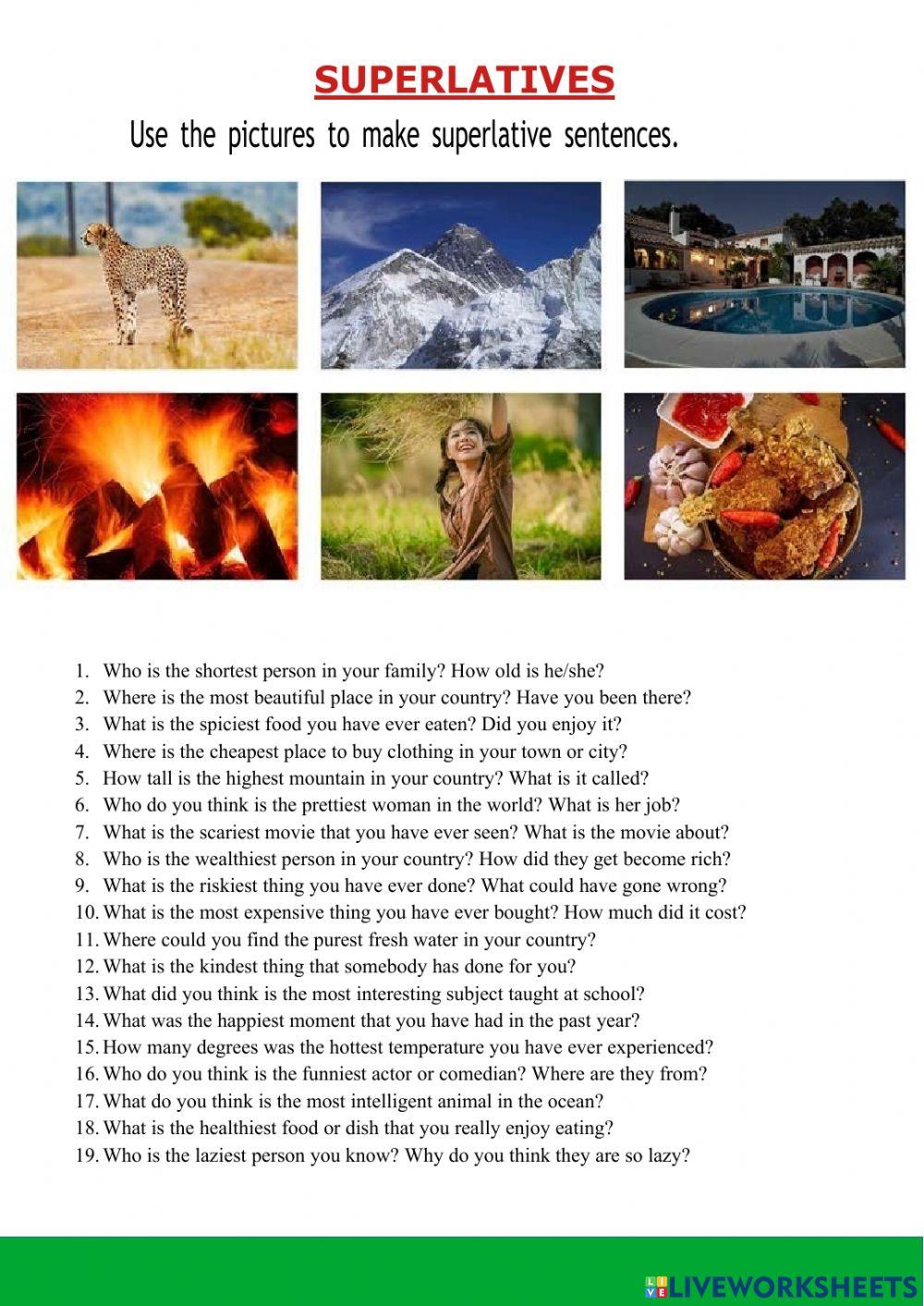 25 questions on superlatives