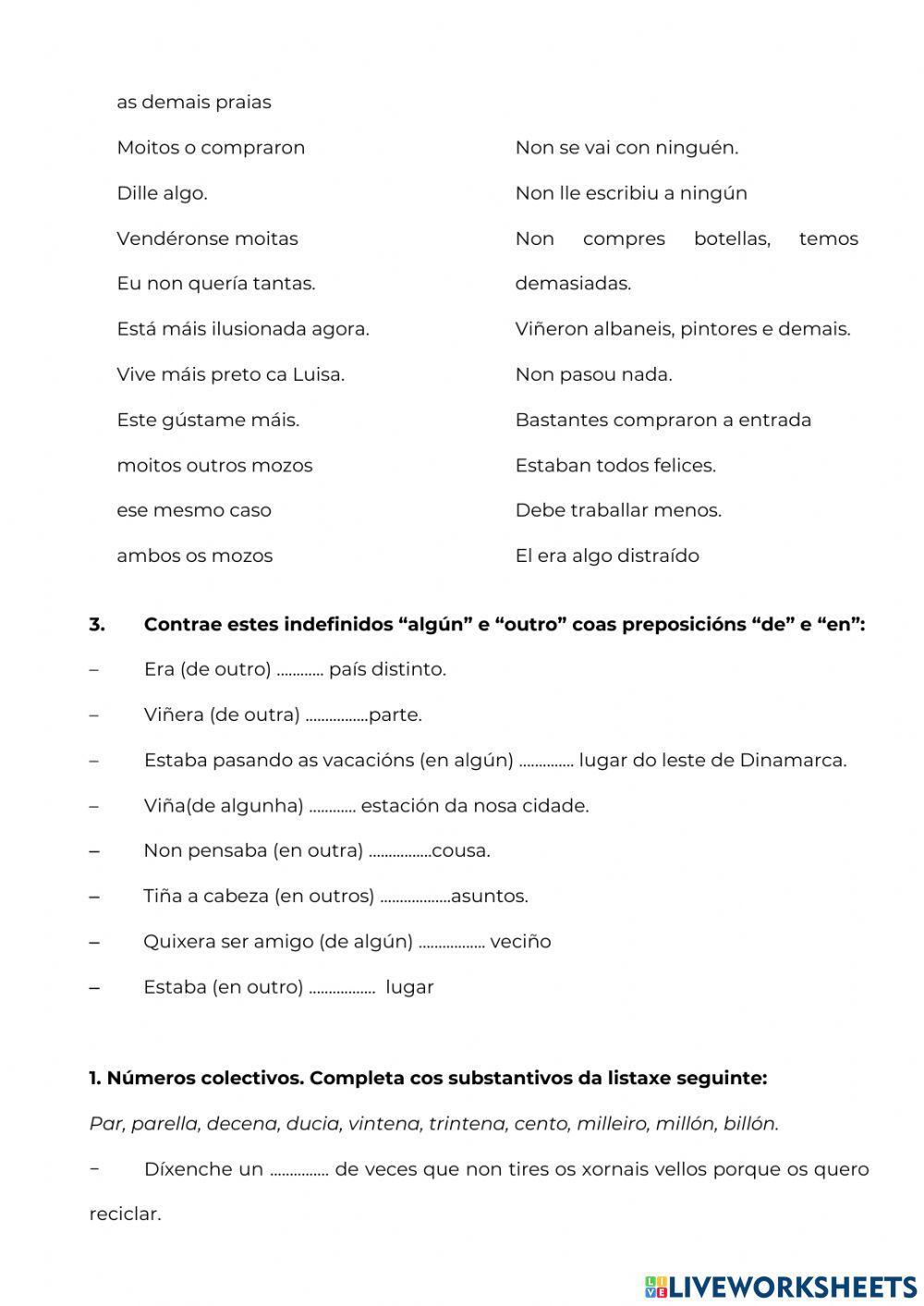 Indefinidos e adverbios