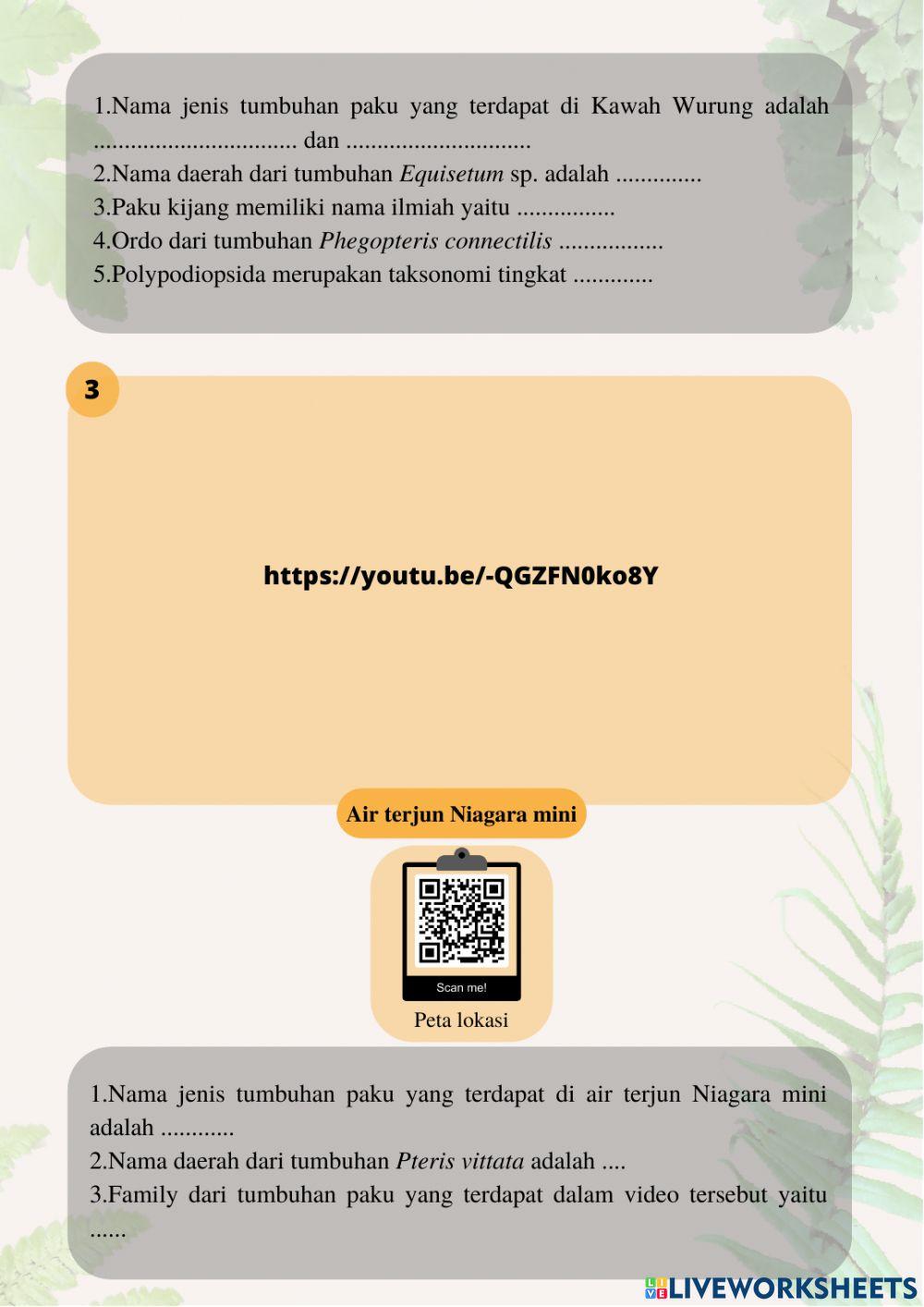 E-lkpd klasifikasi makhluk hidup - tumbuhan paku di kawasan ijen geopark bondowoso