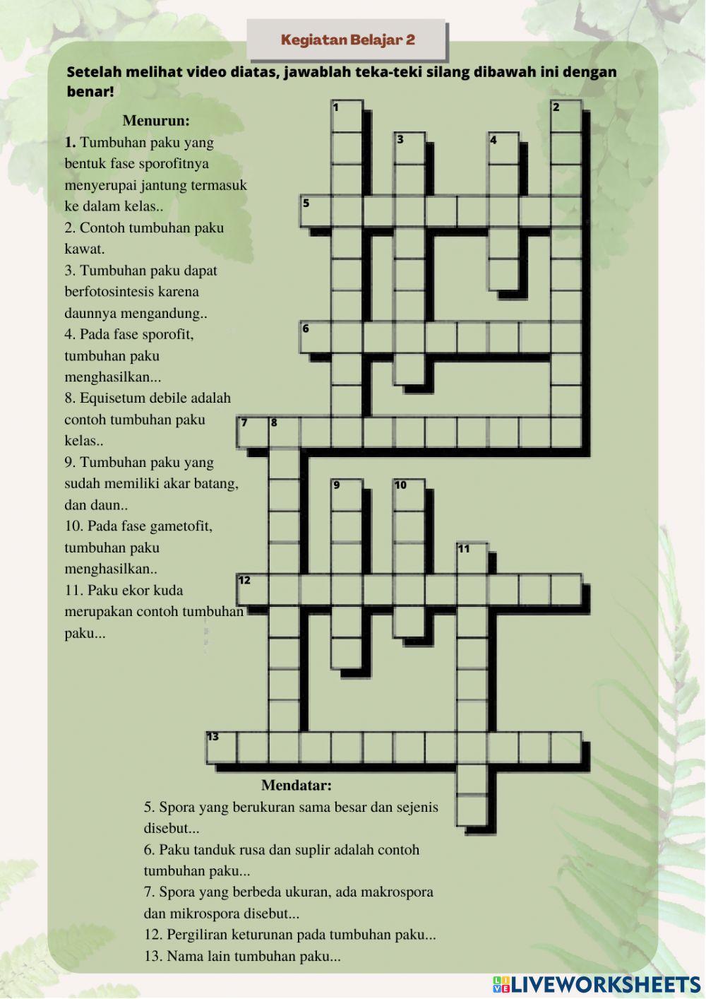E-lkpd klasifikasi makhluk hidup - tumbuhan paku di kawasan ijen geopark bondowoso