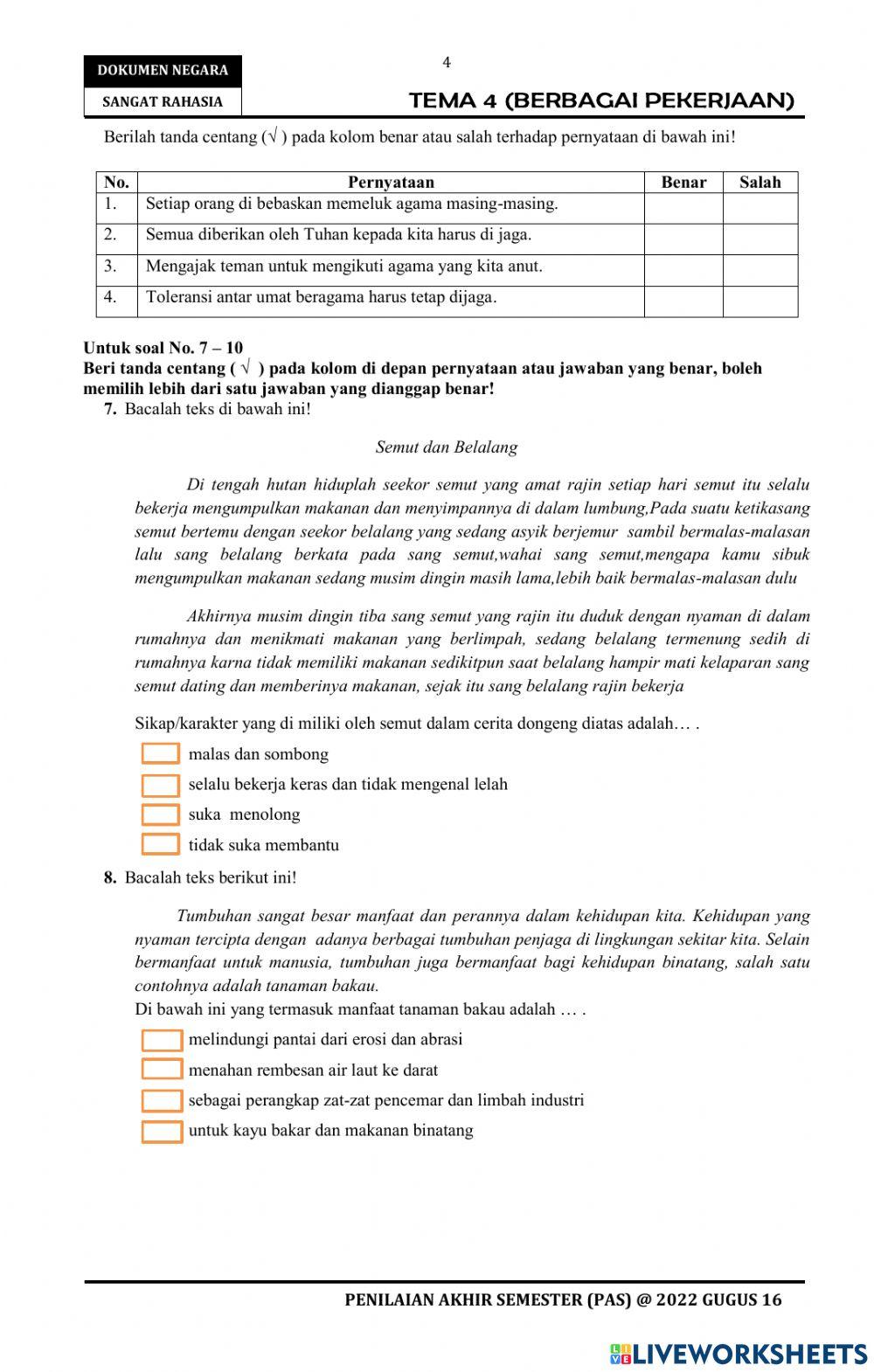 Penilaian Akhir Semester (PAS)