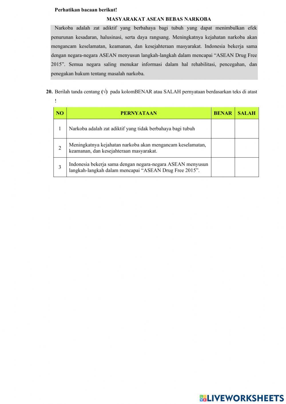 PAS Tema 4 Kelas 6 SDN 204