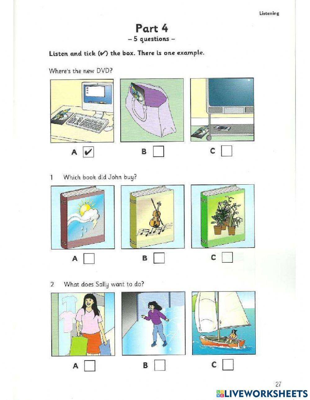 Movers 7- Test 2- Listening