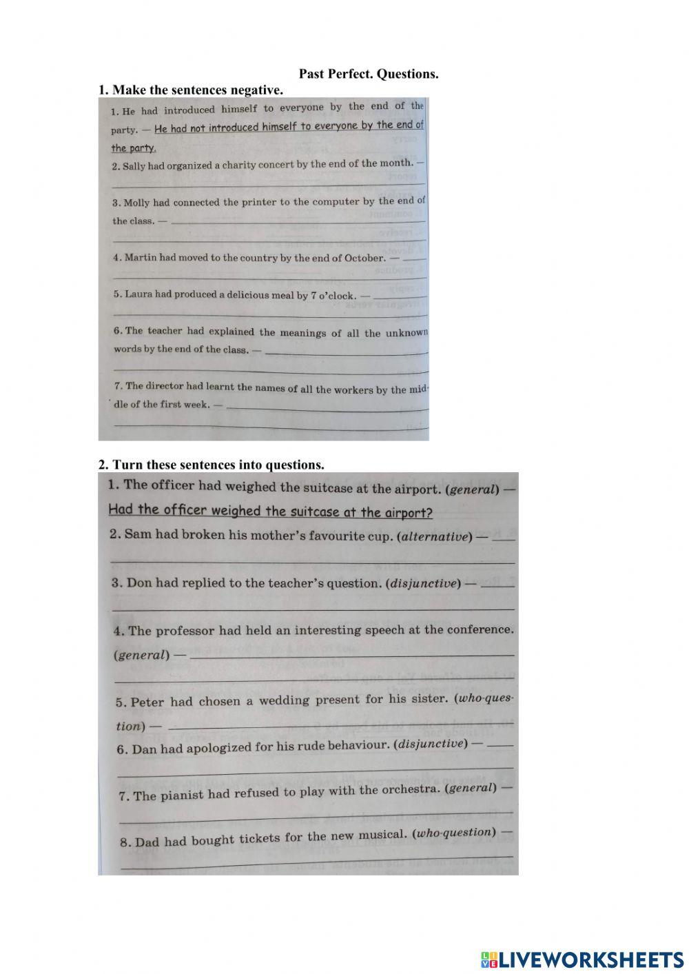 Past Perfect. Unit 2.