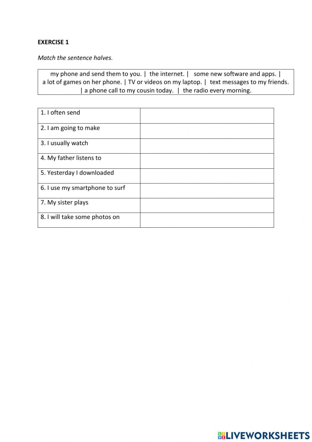 IE0, Unit 10, Reading and Writing, Exercise 1