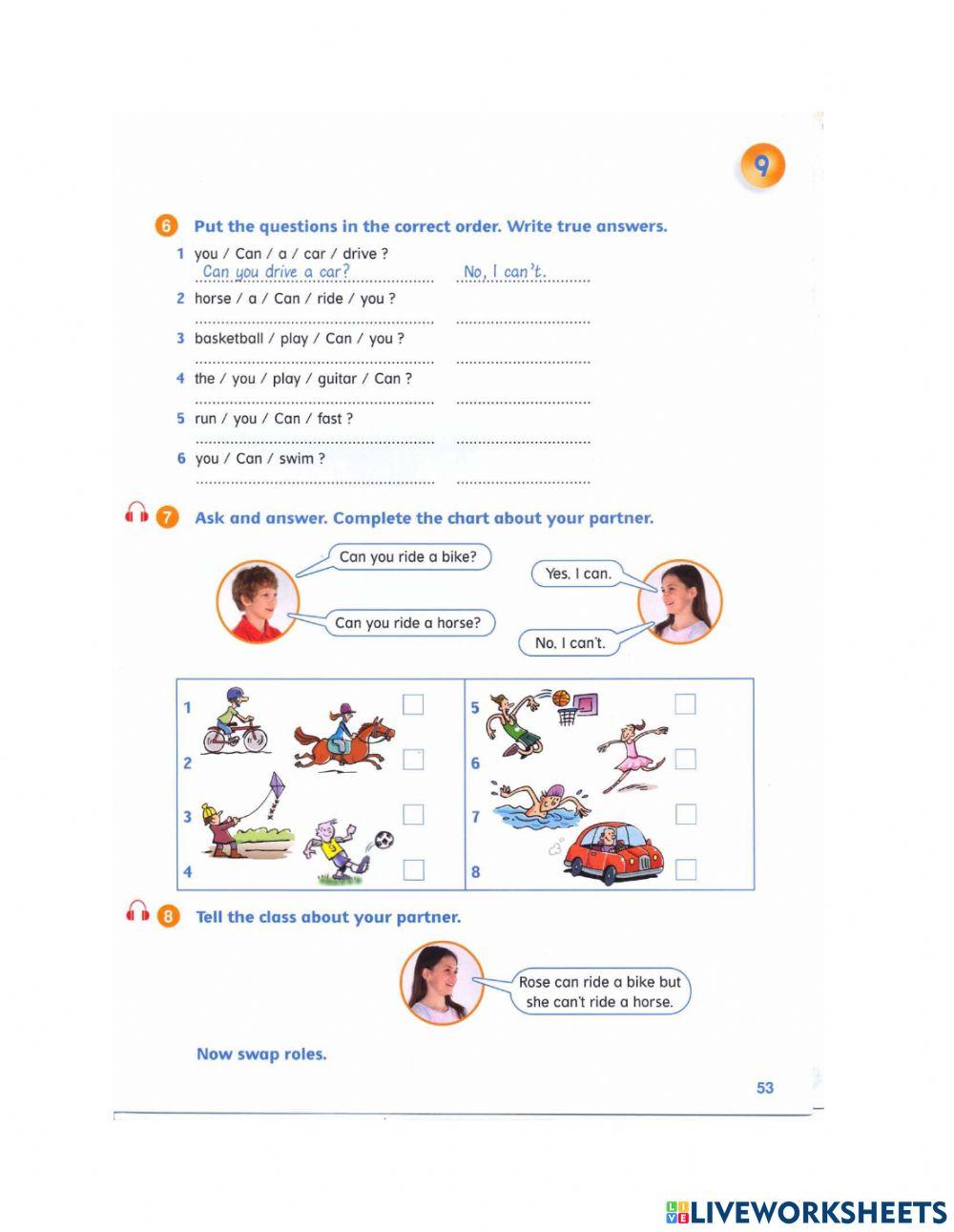 Idict 1 - Unit 9- Lesson 10 - Can or can't