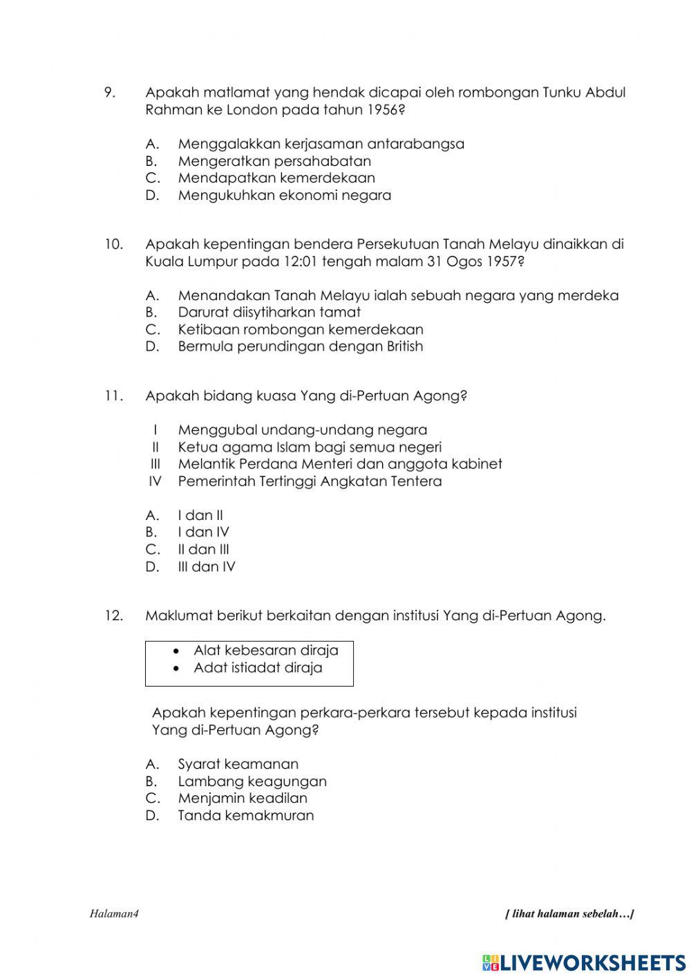 Pertaksiran formatif akhir tahun 2022-2023 tahun 5 sejarah
