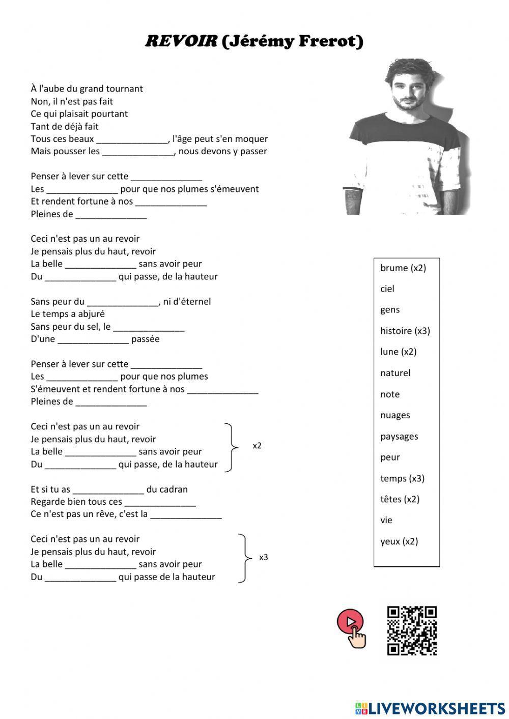 Chanson: -REVOIR- (Jérémy Frerot)