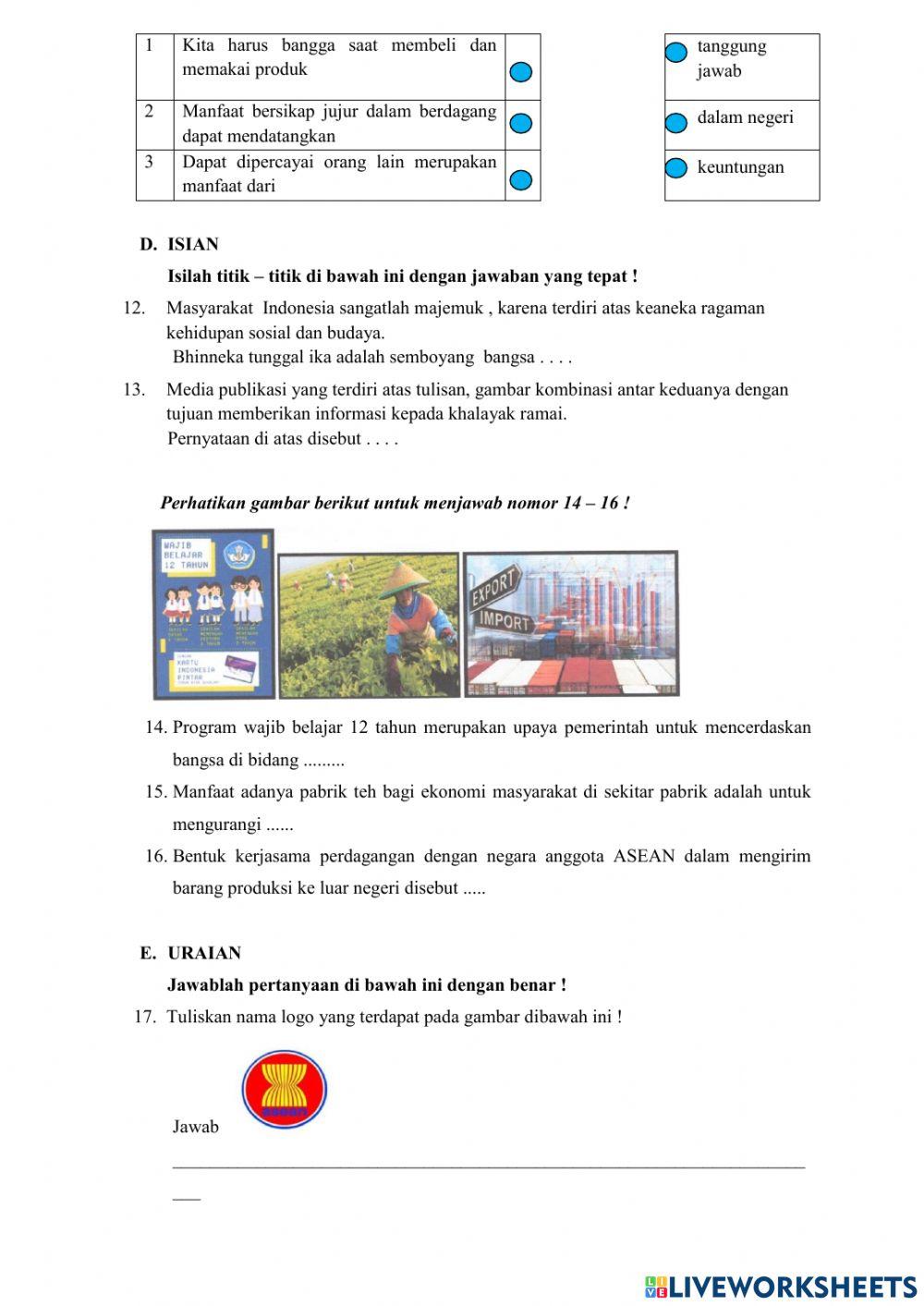 PAS sms 1 tema 5 kelas 6 sdn 94