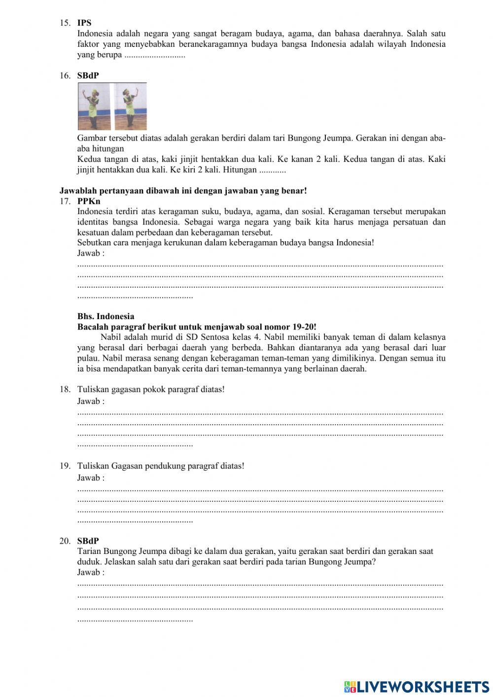 PAS sms 1 tema 1 kelas 4 sdn 94