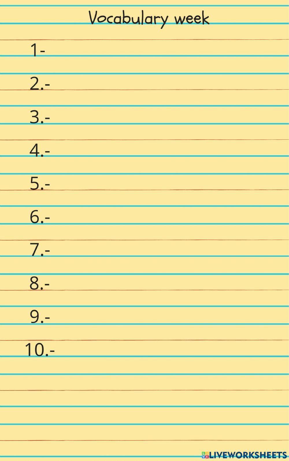 vocabulario semana 56