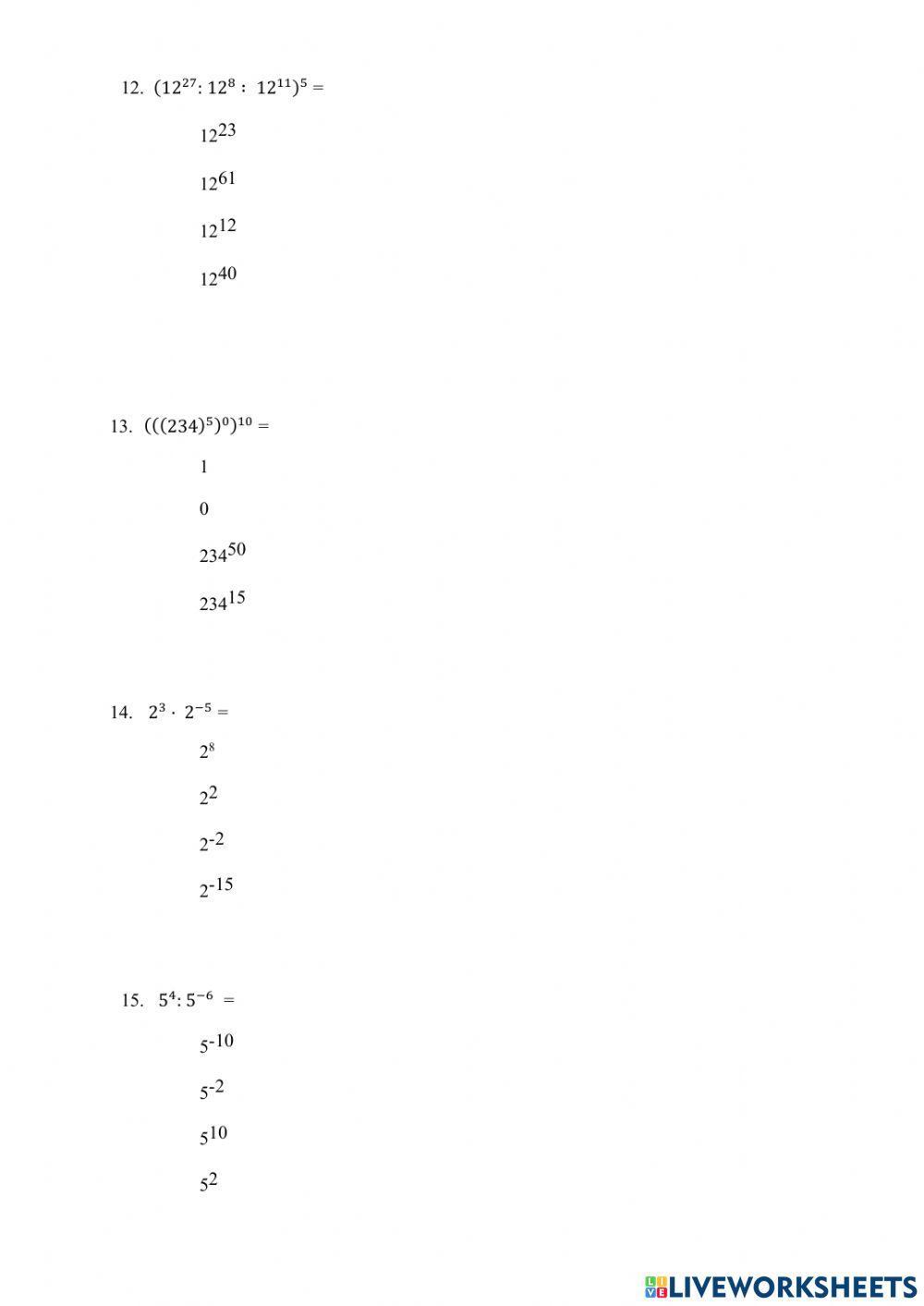 Propiedades de las potencias