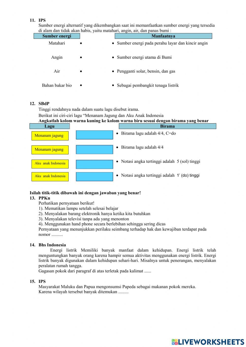 PAS sms 1 tema 2 kelas 4 sdn 94