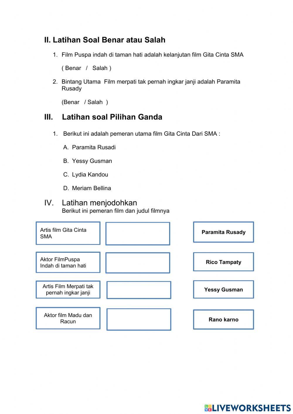 Film dan Pemeran Utamanya