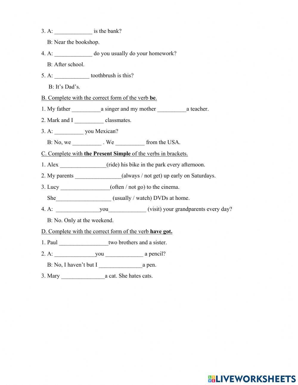 Vocabulary and Grammar