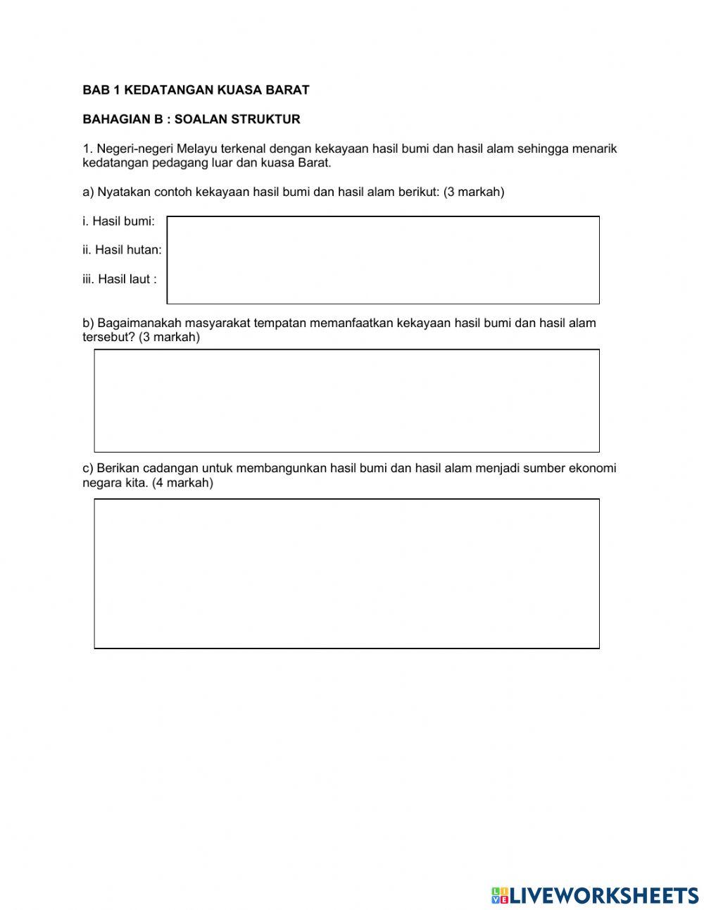 Sejarah Ting-3 bab 1 Kedatangan Kuasa Barat - struktur