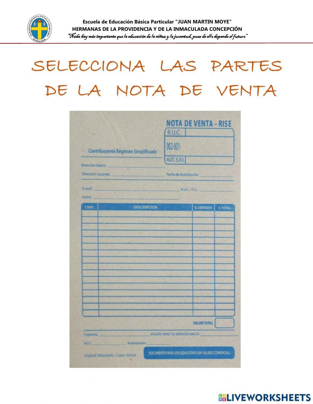 Nota de venta