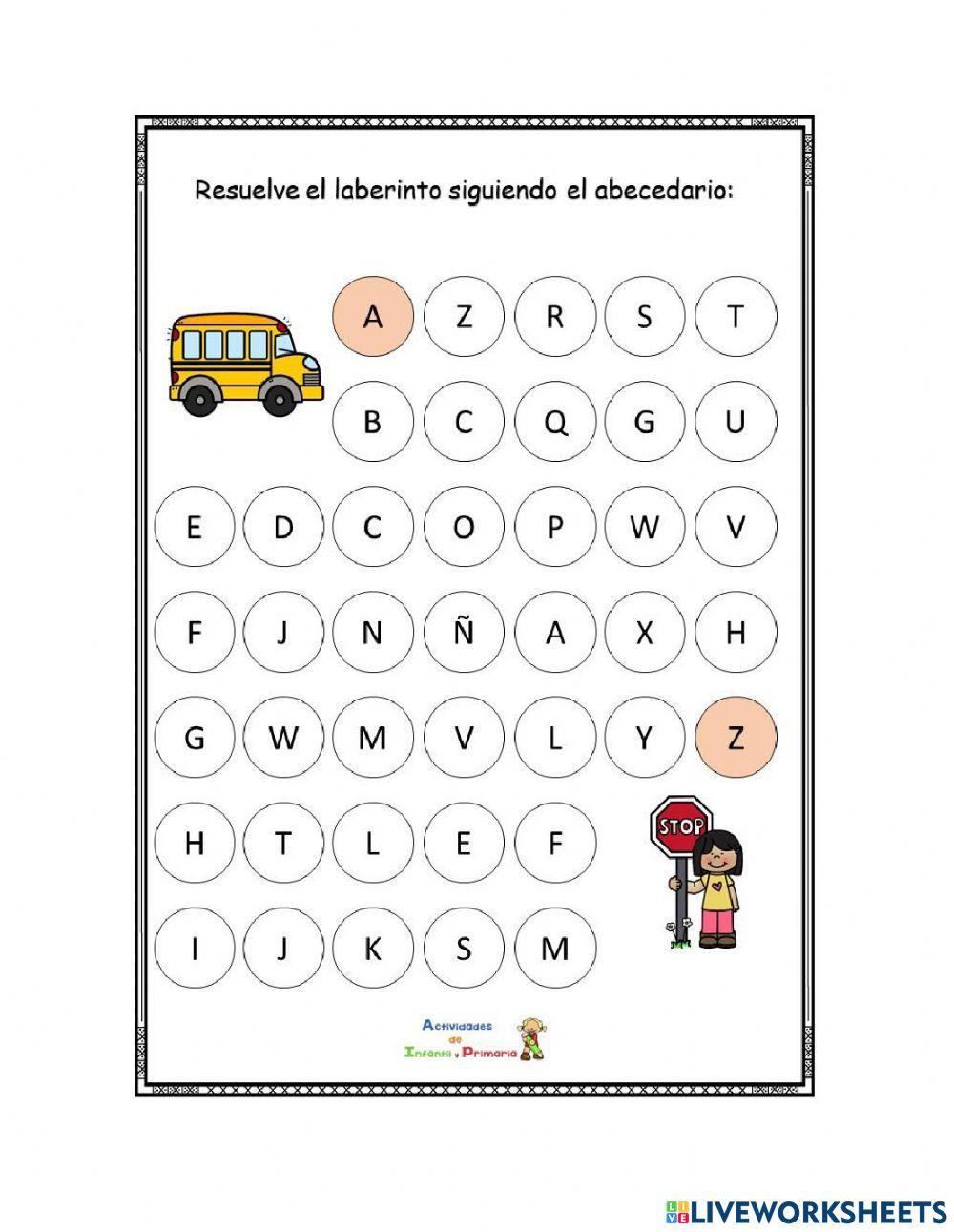 Laberinto de abecedario