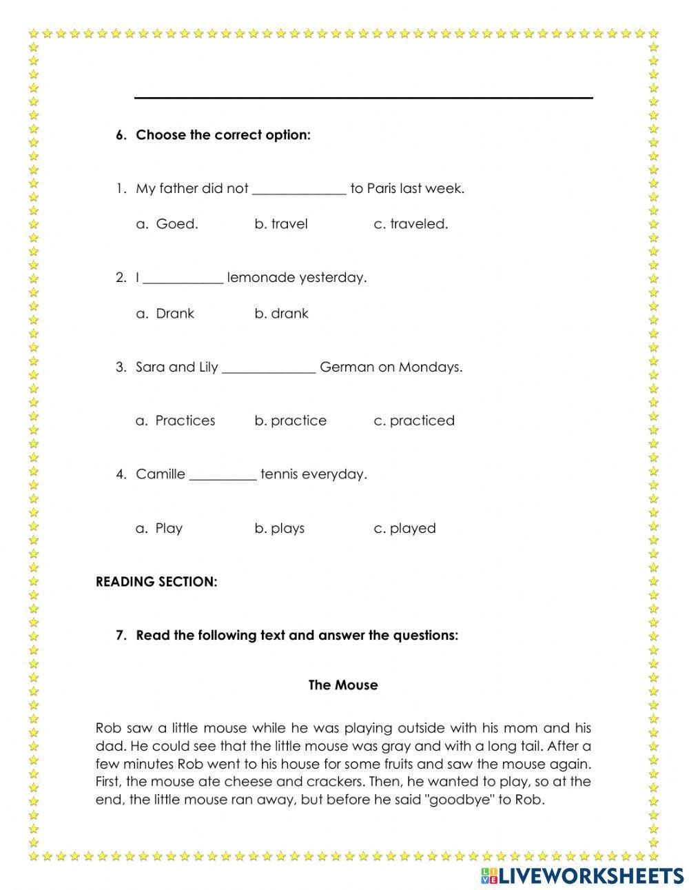 Diagnostico Ingles 6to